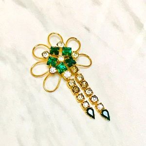 Vintage Emerald Green Brooch/Pendant